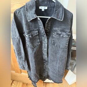 She + Sky Black and Gray Jean Dress